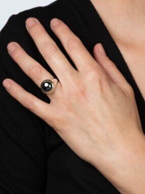 Authentic Vintage 1999 Tiffany & Co. Hematite Signet-Style ring,